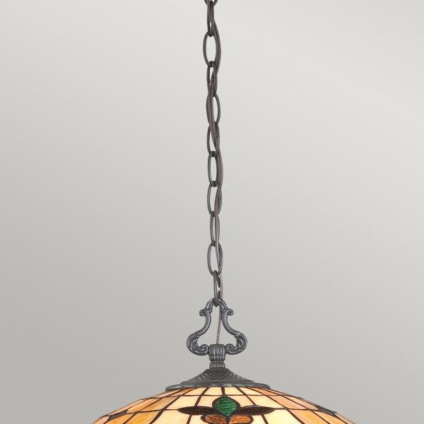 Elstead QZ-KAMI-P - Candelabru Tiffany KAMI cu lanț, 3xE27/60W/230V