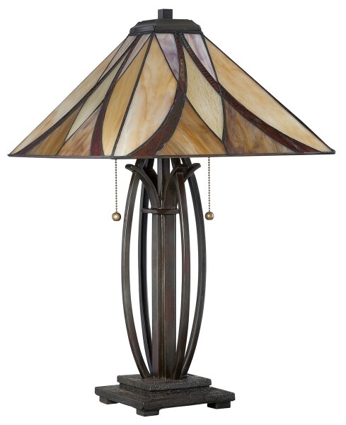Elstead QZ-ASHEVILLE-TL - Lampă de masă Tiffany ASHEVILLE 2xE27/60W/230V
