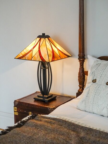 Elstead QZ-ASHEVILLE-TL - Lampă de masă Tiffany ASHEVILLE 2xE27/60W/230V