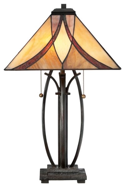 Elstead QZ-ASHEVILLE-TL - Lampă de masă Tiffany ASHEVILLE 2xE27/60W/230V