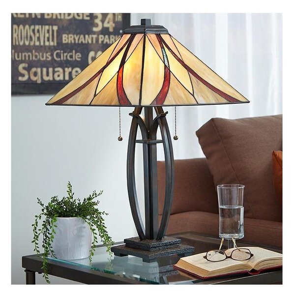 Elstead QZ-ASHEVILLE-TL - Lampă de masă Tiffany ASHEVILLE 2xE27/60W/230V