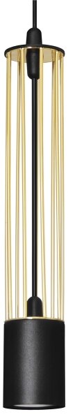 LED Lustră pe cablu BARS 3xGU10/4,8W/230V neagră/aurie