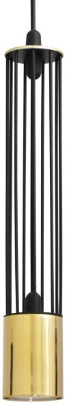 LED Lustră pe cablu BARS 3xGU10/4,8W/230V neagră/aurie