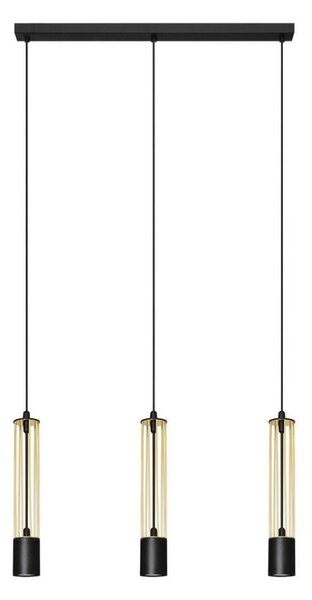 LED Lustră pe cablu BARS 3xGU10/4,8W/230V aurie/neagră
