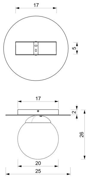 Plafonieră PLATO 1xE14/40W/230V d. 25 cm