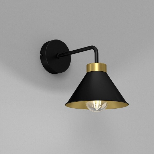 Lampă de perete DEMET 1xE27/60W/230V neagră/aurie