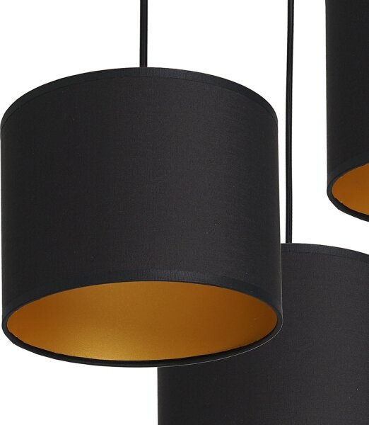 Lustră pe cablu ARDEN 3xE27/60W/230V neagră/aurie