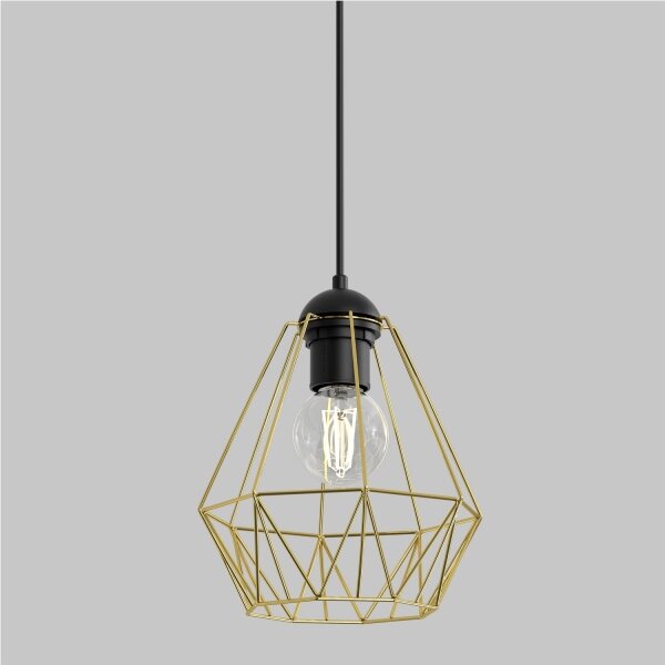 Lustră pe cablu BERGEN 1xE27/60W/230V neagră/aurie