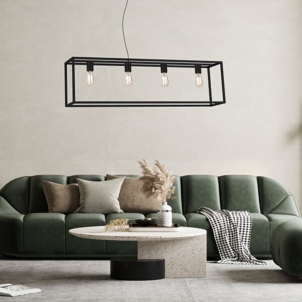 Lustră pe cablu FRAME 4xE27/60W/230V neagră