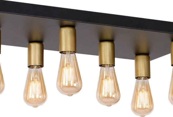 Plafonieră FILO 11xE27/60W/230V neagră/aurie