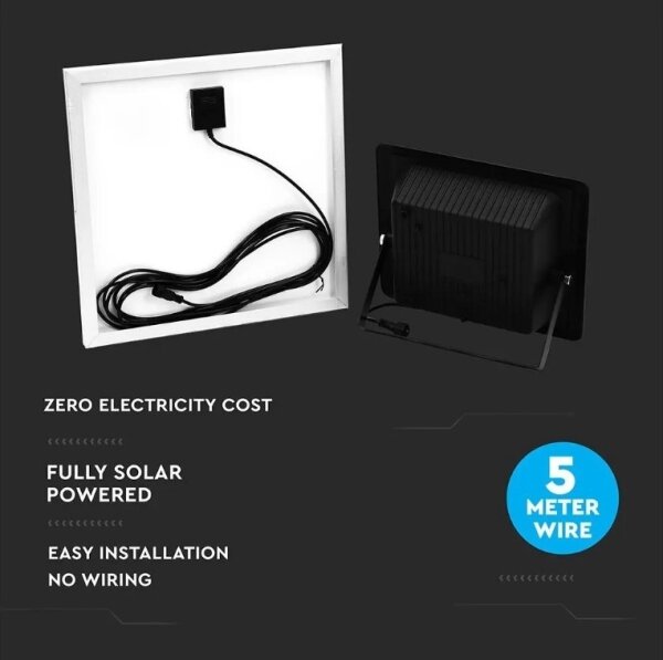 Reflector solar LED reglabil 20W 6,4V 4000K IP65 cu telecomandă