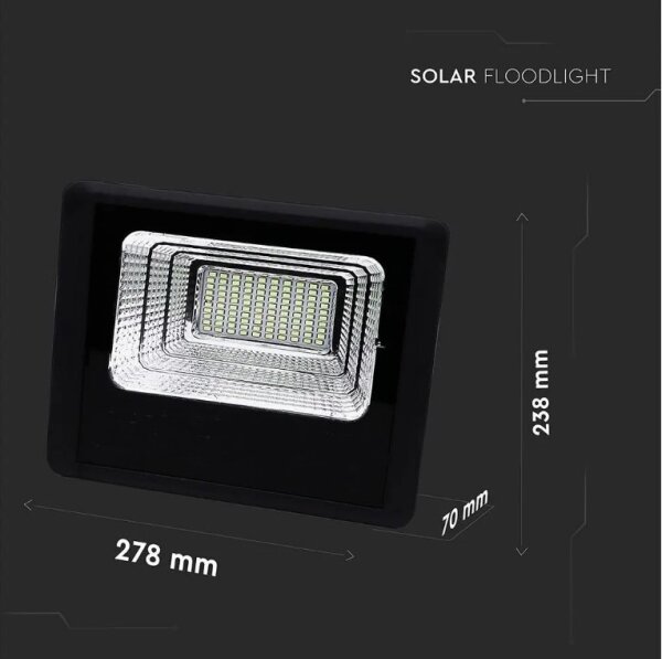 Reflector solar LED reglabil 20W 6,4V 4000K IP65 cu telecomandă