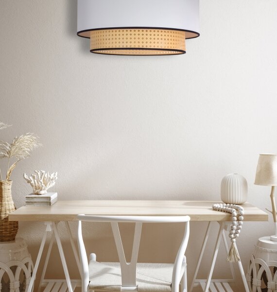Plafonieră Duolla BOHO 1xE27/15W/230V d. 45 cm alb/ratan