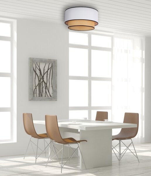 Plafonieră Duolla BOHO 1xE27/15W/230V d. 45 cm alb/ratan