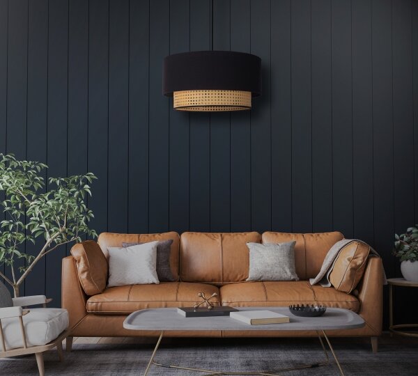 Lustră pe cablu Duolla BOHO 1xE27/15W/230V d. 45 cm negru/ratan