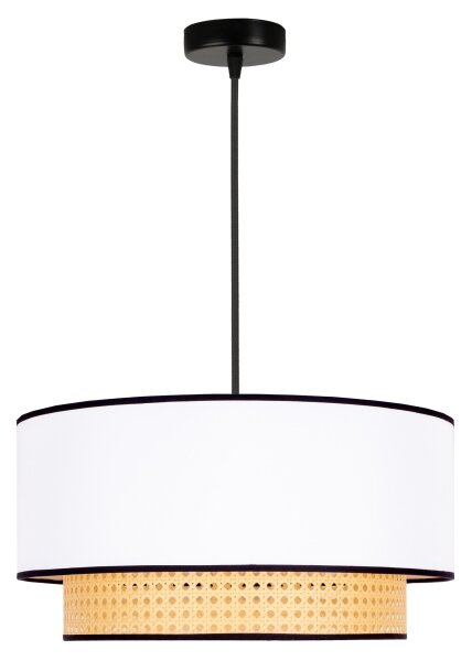 Lustră pe cablu Duolla BOHO 1xE27/15W/230V d. 45 cm alb/ratan