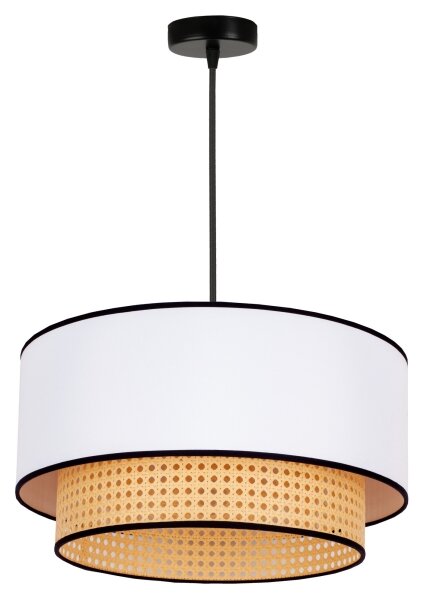Lustră pe cablu Duolla BOHO 1xE27/15W/230V d. 45 cm alb/ratan