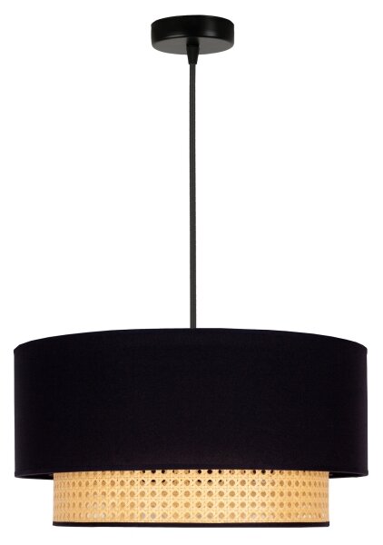 Lustră pe cablu Duolla BOHO 1xE27/15W/230V d. 45 cm negru/ratan