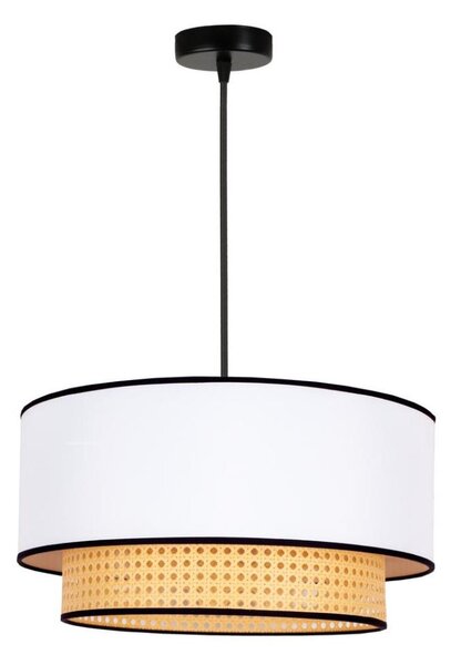 Lustră pe cablu Duolla BOHO 1xE27/15W/230V d. 45 cm alb/ratan
