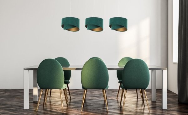 Lustră pe cablu GALAXY 3xE27/60W/230V verde/aurie