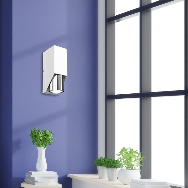Aplică WALL 1xGU10/8W/230V albă/crom lucios