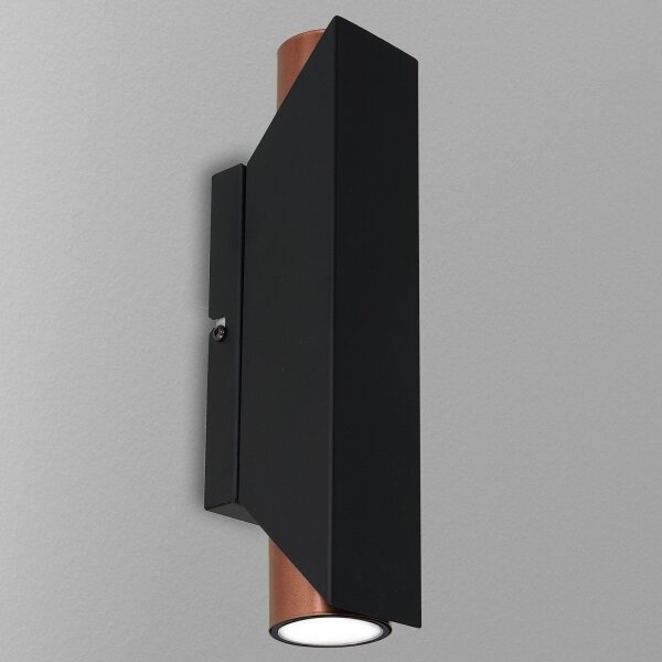 Aplică WALL 2xGU10/8W/230V neagră/cupru