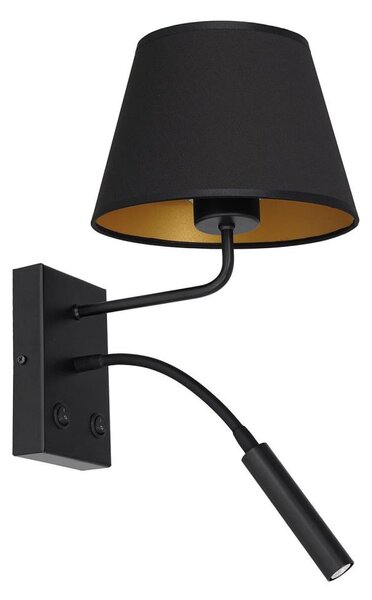 Lampă de perete ARDEN 1xE27/60W/230V + 1xG9/8W negru/auriu