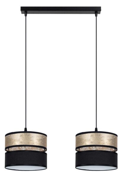 Lustră pe cablu LIMA 2xE27/60W/230V aurie/neagră