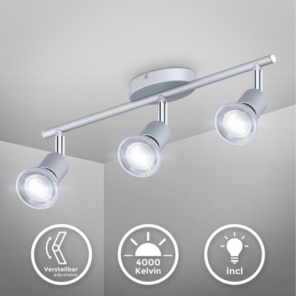 Spot LED 3xGU10/5W/230V B.K.Licht 1409