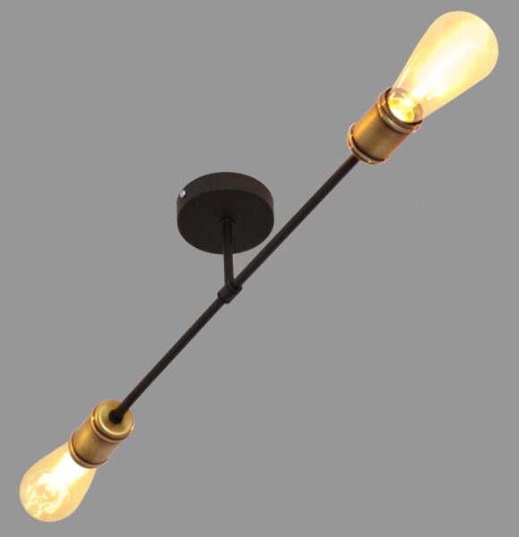 Lustră aplicată CAMBRIDGE 2xE27/15W/230V neagră/aurie