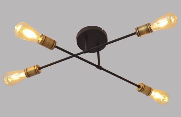 Lustră aplicată CAMBRIDGE 4xE27/20W/230V neagră/aurie