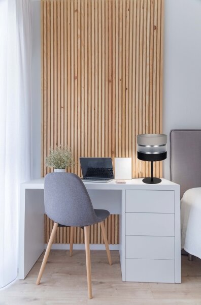 Lampă de masă CORAL 1xE27/60W/230V neagră/gri