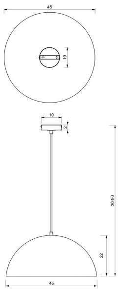 Lustră pe cablu BETA 1xE27/60W/230V d. 45 cm albă