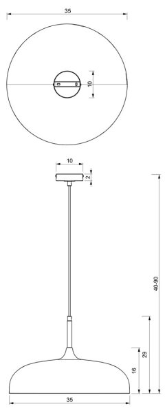 Lustră pe cablu Brilagi ABRAHAM 1xE27/60W/230V d. 35 cm alb