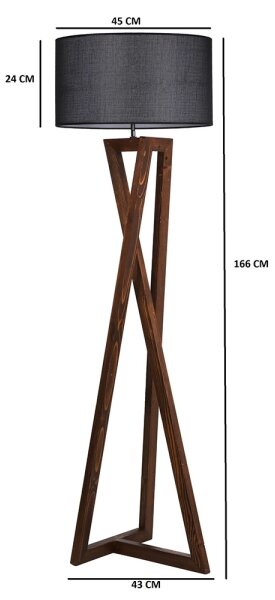 Lampadar MACKA 1xE27/60W/230V negru/maro