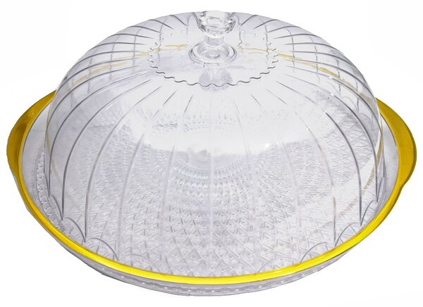 Platou rotund Pufo Cookies cu capac transparent pentru servire torturi, aperitive, prajituri, branzeturi, 30 cm