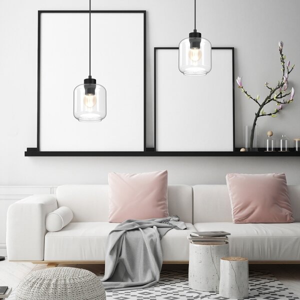 Lustră pe cablu SOMBRA 1xE27/60W/230V transparentă
