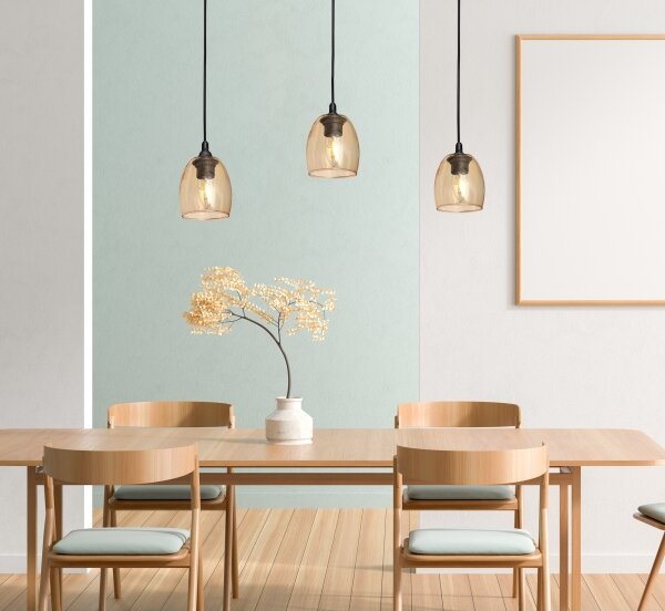 Lustră pe cablu BRILLANT 3xE27/15W/230V bej