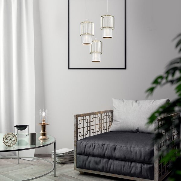 Lustră pe cablu BLANCO 3xE27/60W/230V albă