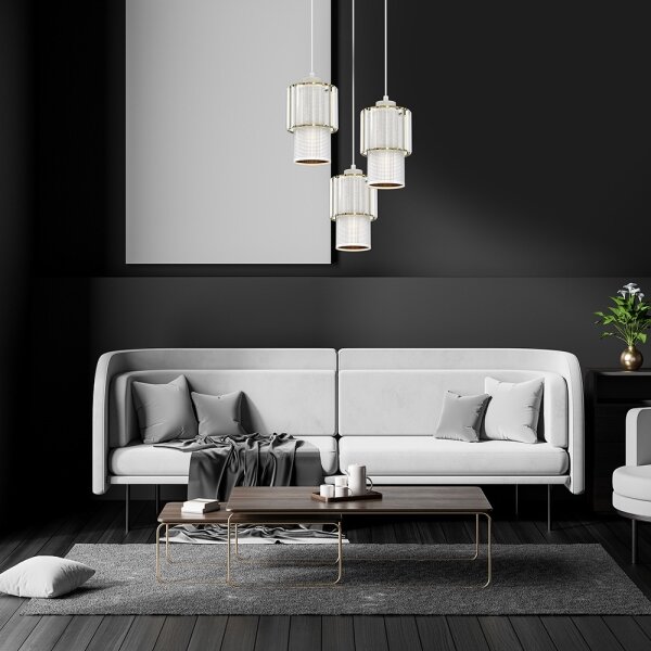 Lustră pe cablu BLANCO 3xE27/60W/230V albă