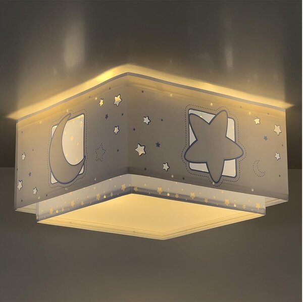 Plafonieră pentru copii MOONLIGHT 2xE27/60W/230V albastră Dalber 63236T