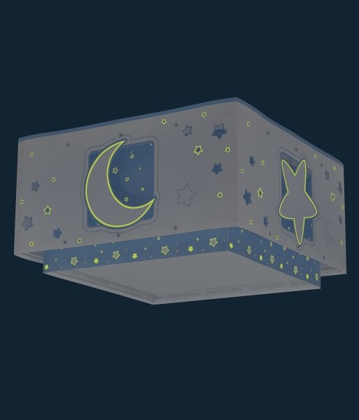 Plafonieră pentru copii MOONLIGHT 2xE27/60W/230V albastră Dalber 63236T