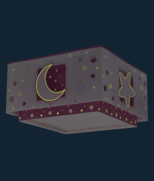 Plafonieră pentru copii MOONLIGHT 2xE27/60W/230V roz Dalber 63236S