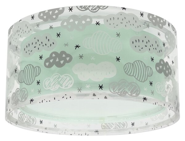 Plafonieră pentru copii CLOUDS 2xE27/60W/230V verde Dalber 41416H