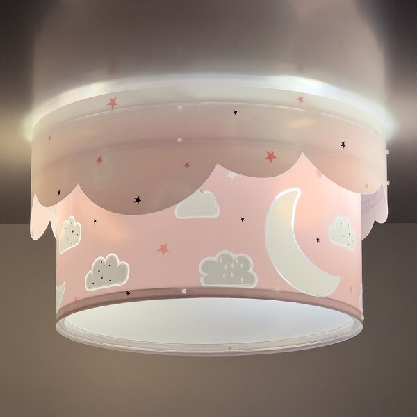 Plafonieră pentru copii MOON 2xE27/60W/230V roz Dalber 61236S