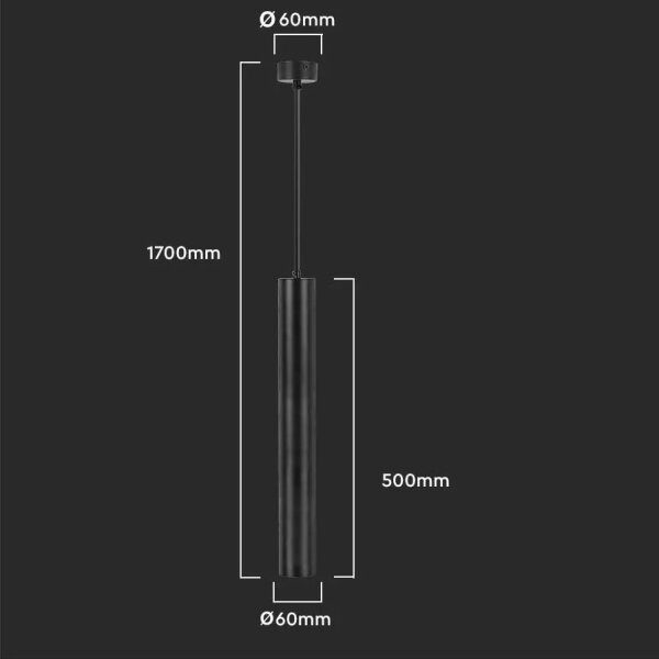 Lustră pe tijă 1xGU10/35W/230V 50 cm neagră