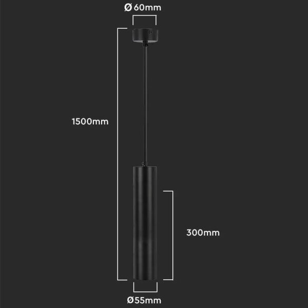 Lustră pe cablu 1xGU10/35W/230V 30 cm neagră
