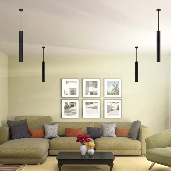 Lustră pe tijă 1xGU10/35W/230V 50 cm neagră