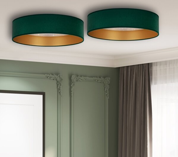 Plafonieră LED VELVET STAR LED/24W/230V d. 40 cm verde/aurie Brilagi
