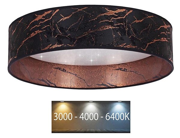 Plafonieră LED VELVET STAR LED/24W/230V d. 40 cm neagră/cupru Brilagi